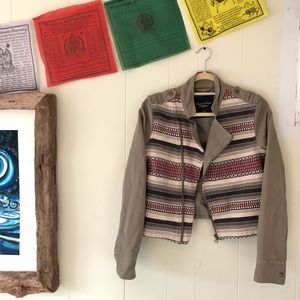 American Eagle cropped jacket with woven detail